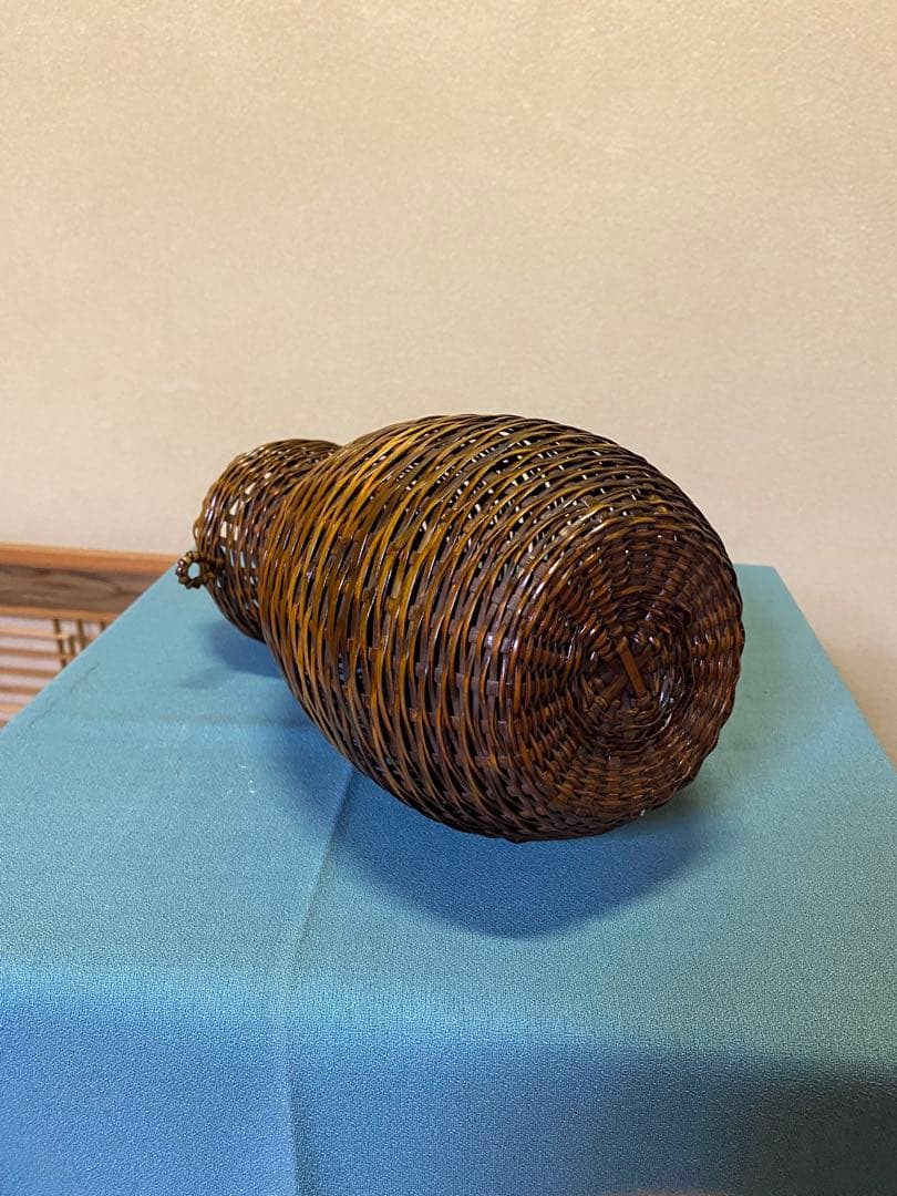 茶道具/花入　ひさご籠　竹籠花入