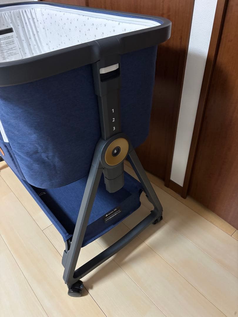 HZDMJ ベビーベッド ネイビー(たまひよごろ寝マット付き)