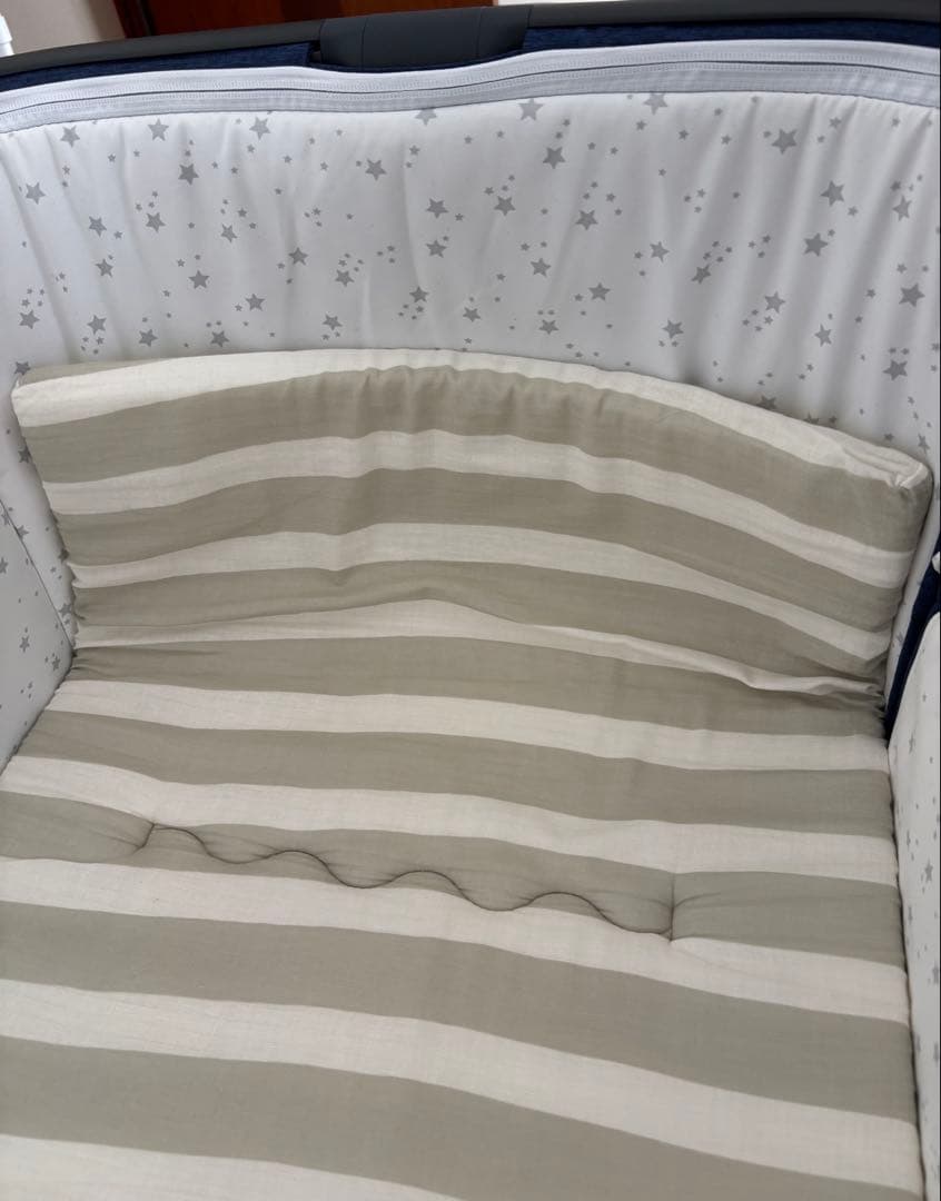 HZDMJ ベビーベッド ネイビー(たまひよごろ寝マット付き)