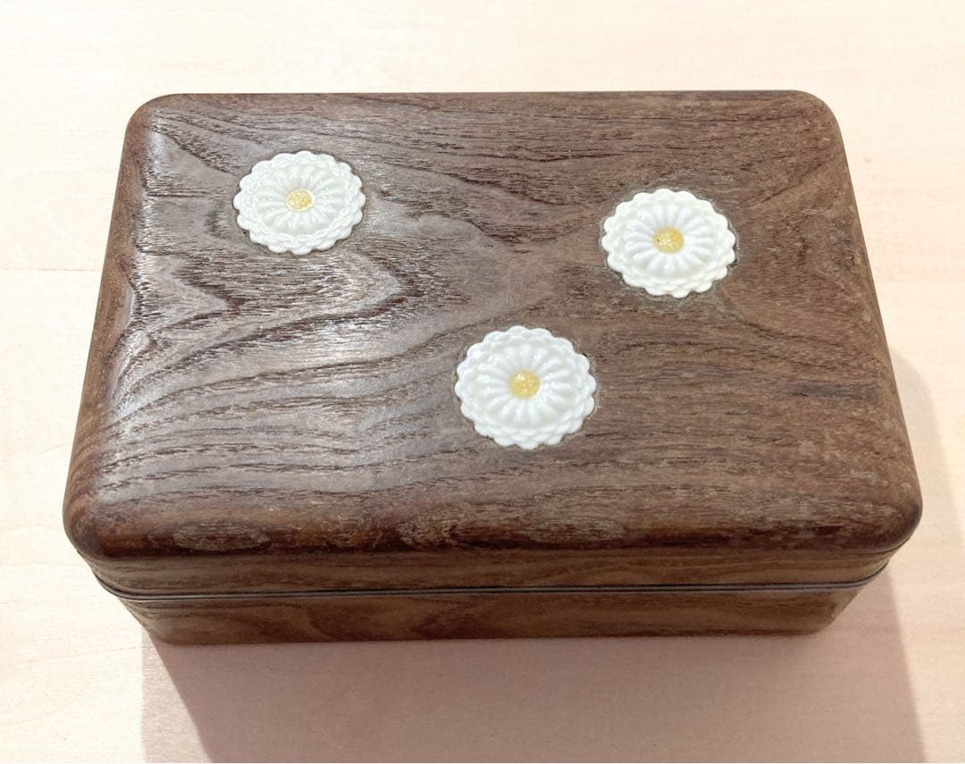 ◇竹泉造 指物師 孟斎作 落款 押印 「菊陶玉箱入」桐箱◇