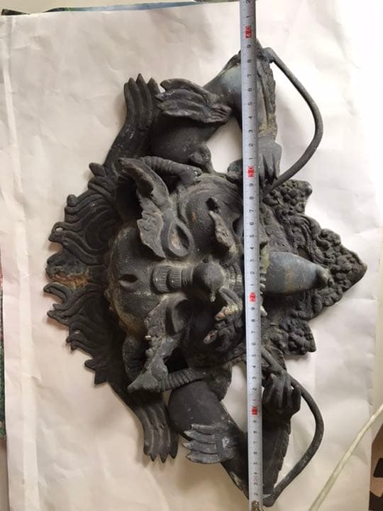 古董，古藝術品，龍頭置物，鎮宅，辟邪，古銅製，重4000克（旧家藏出し）