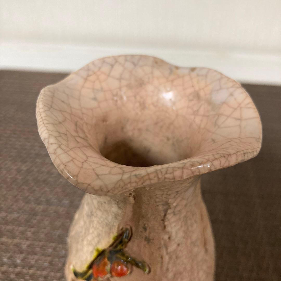 楽山焼 玉井楽山　愛媛　蟹彫り　蟹細工　時代物　希少品　徳利　お猪口