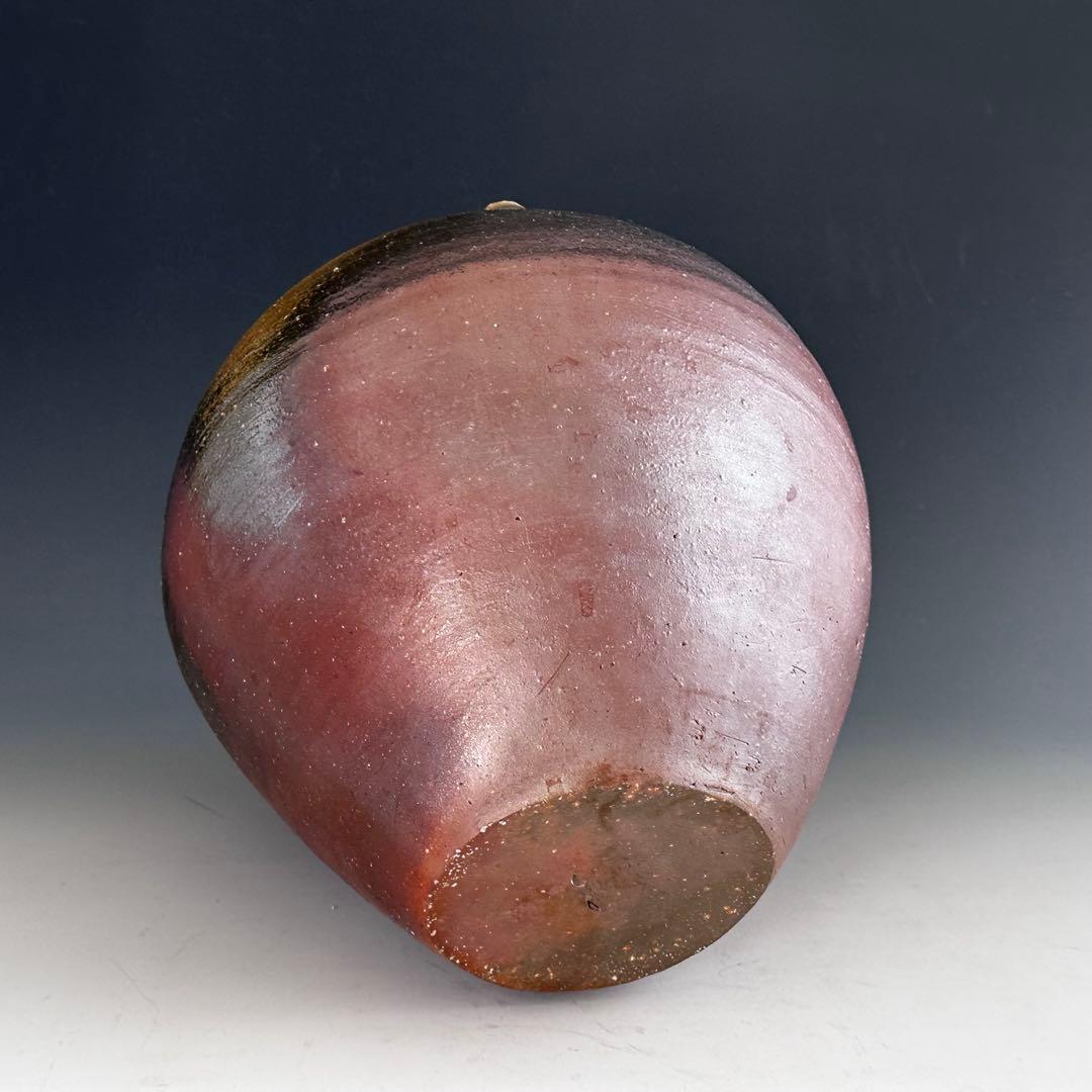 陶芸　備前焼　四耳壷　茶壷　伊勢崎卓　共箱　茶道具　現代陶芸　インテリア　鑑賞