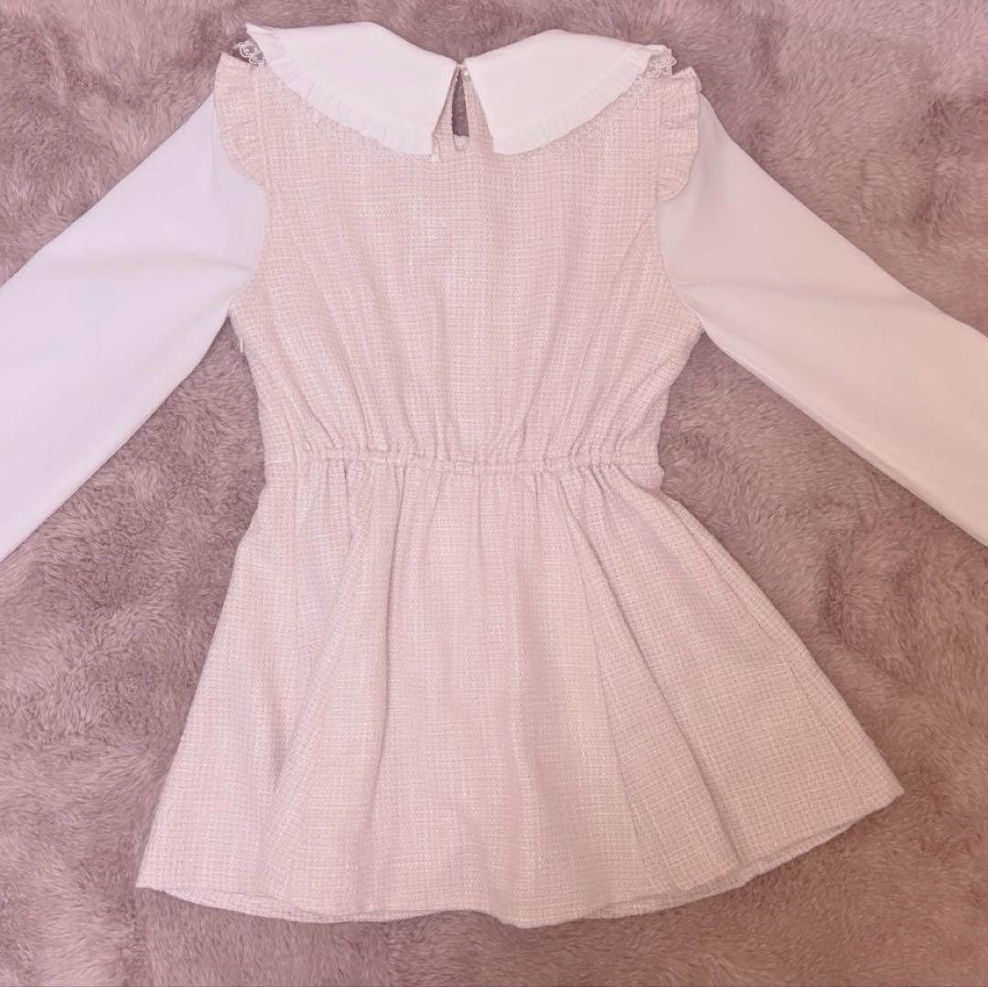 lizlisa ツイードリボンセットアップ ピンク