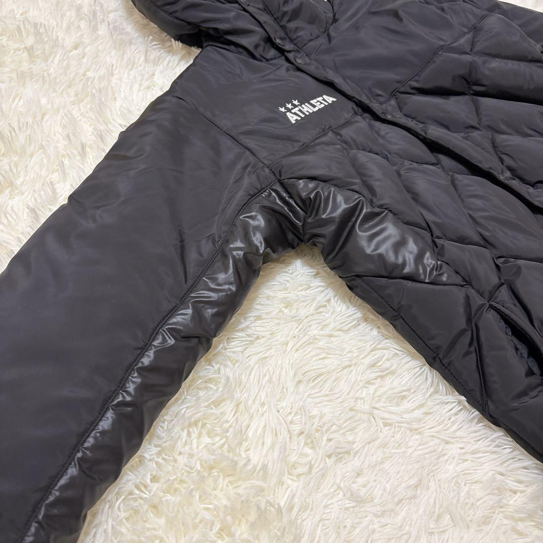 ATHLETA ブラック キルティング ベンチコート 160 サッカー アスレタ