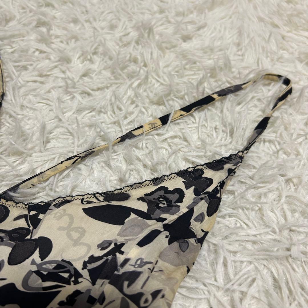 良品✨CHANEL 42 シルク フラワー カメリア ココマーク キャミソール