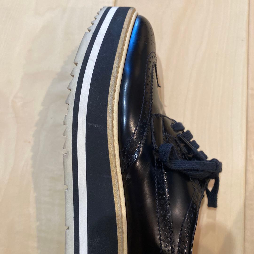 PRADA ウィングチップ レースアップシューズ　36