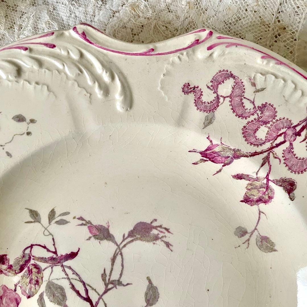 ぐ*る様 【希少レア美品】ジアン　ヴェルサイユプレート　ローズリボン　フランスア