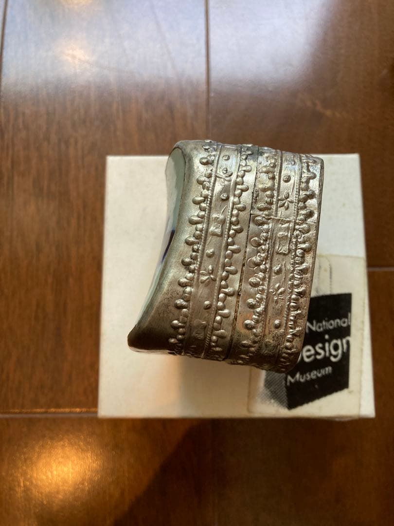 National Design museum 陶器　ボックス　小物入　青白　四角