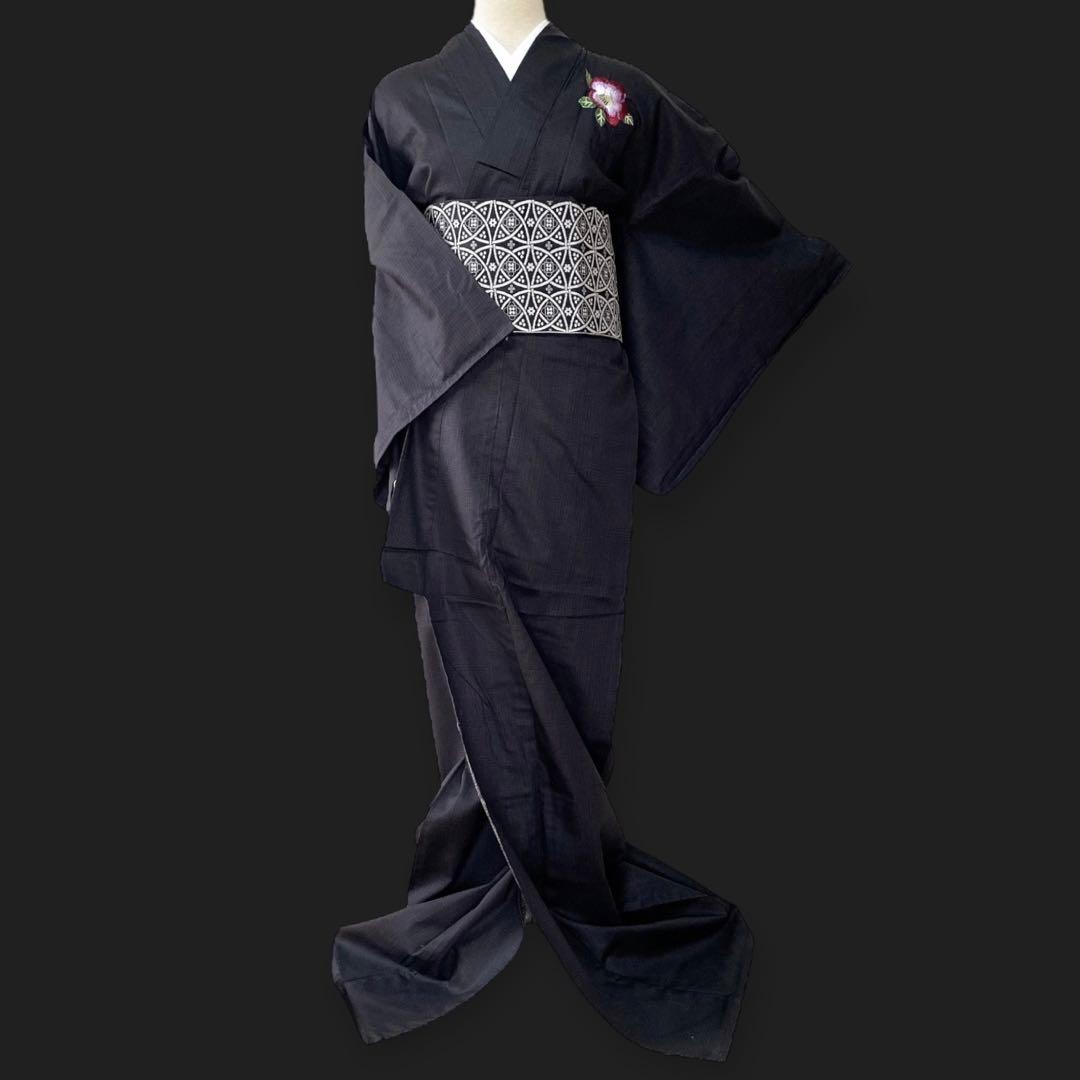 完売品！新品 大人気ブランド浴衣【ジュエティ】椿とオウム刺繍★お単衣としても♪