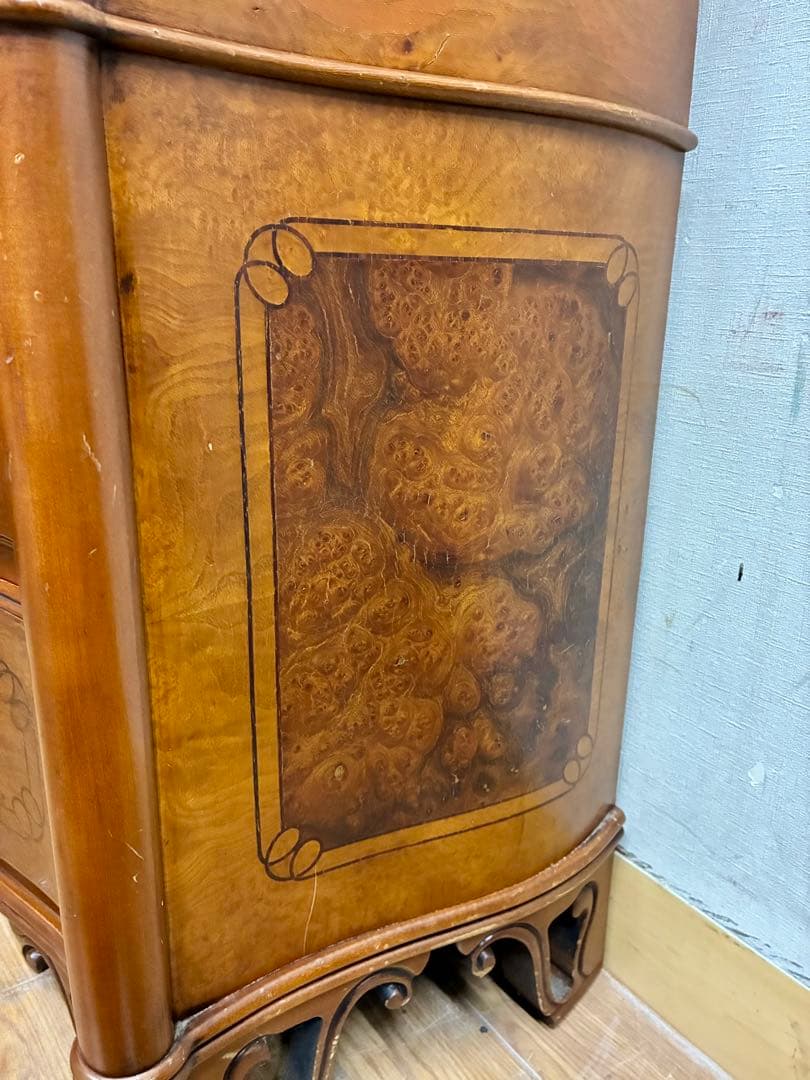 管453☆イタリア製☆アンティーク☆象嵌細工☆3段チェスト