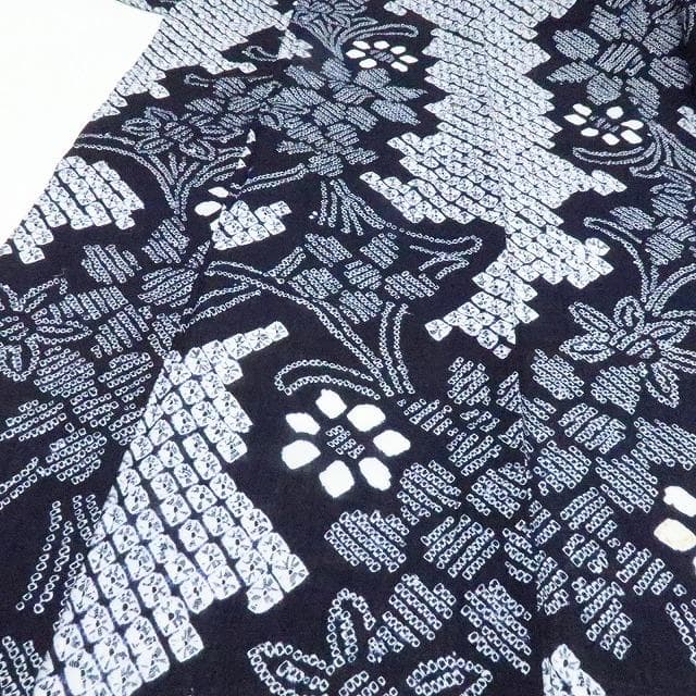 Y3439◆美品未着用 有松鳴海絞り 綿 仕付け糸付 手縫い仕立て 高級浴衣