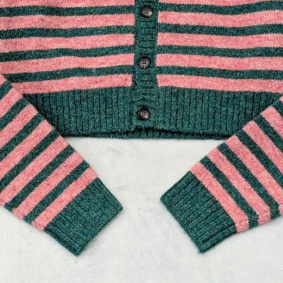 極美品★CABaN キャバン アルパカボーダークルーネックカーディガン