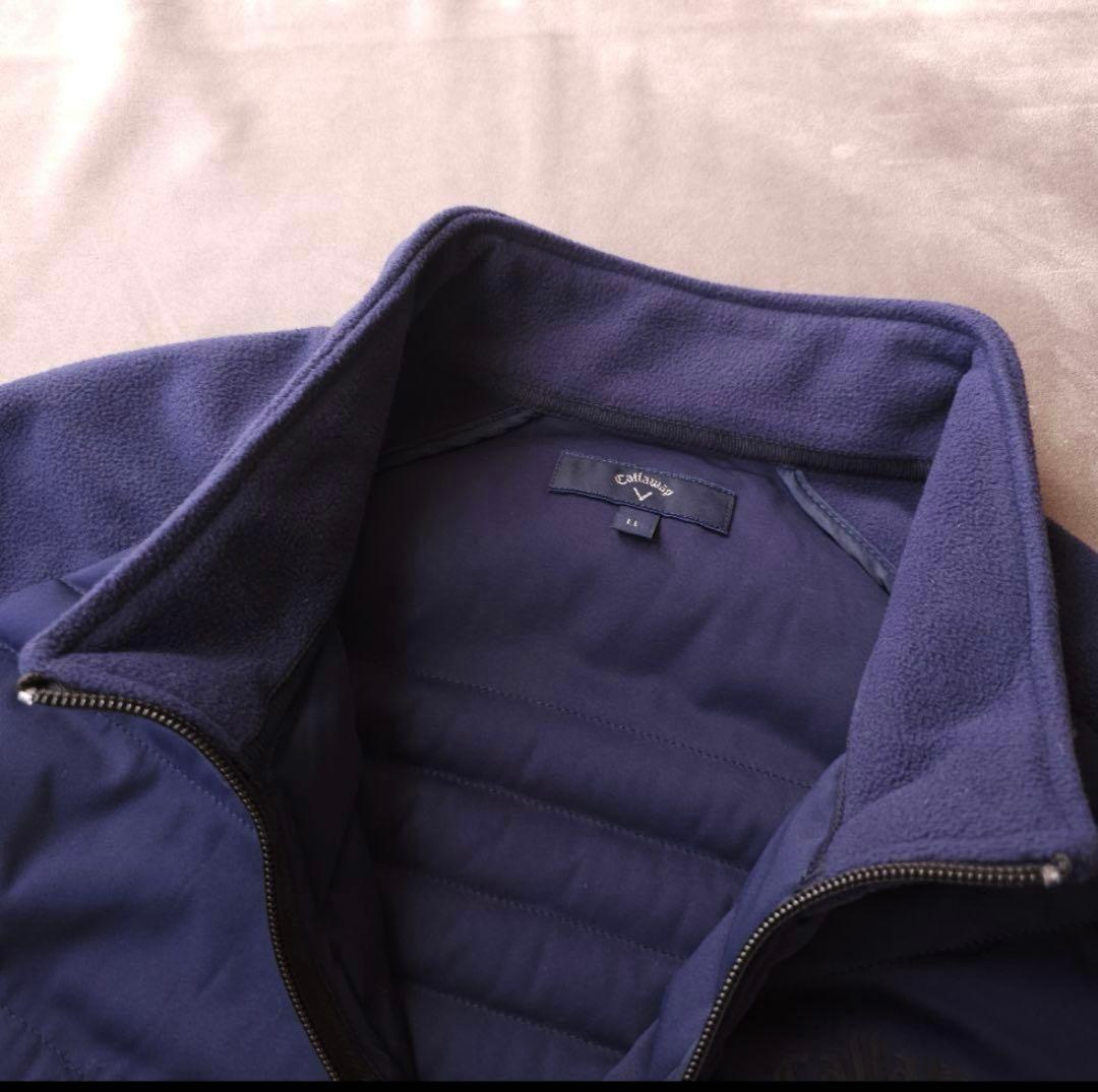 【キャロウェイ】立体ロゴデザイン×キルティング 中綿ゴルフブルゾンジャケットLL