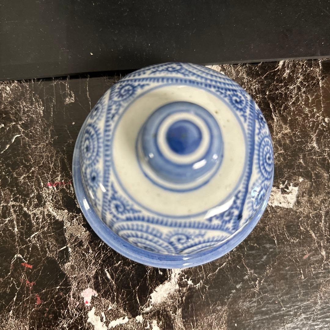 沈香壺、古伊万里、総蛸唐草、時代共箱。ほぼ完品！