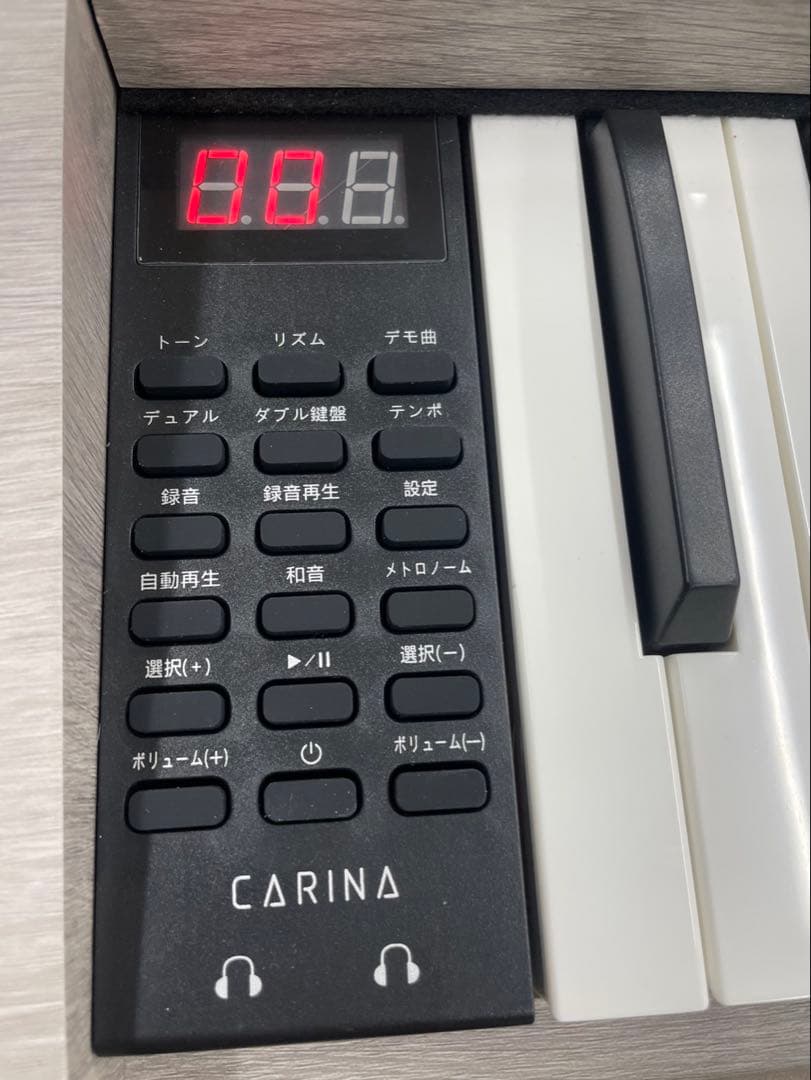 スタンド付き　電子ピアノ88鍵盤　給電タイプ　木目調ボディ　グレー