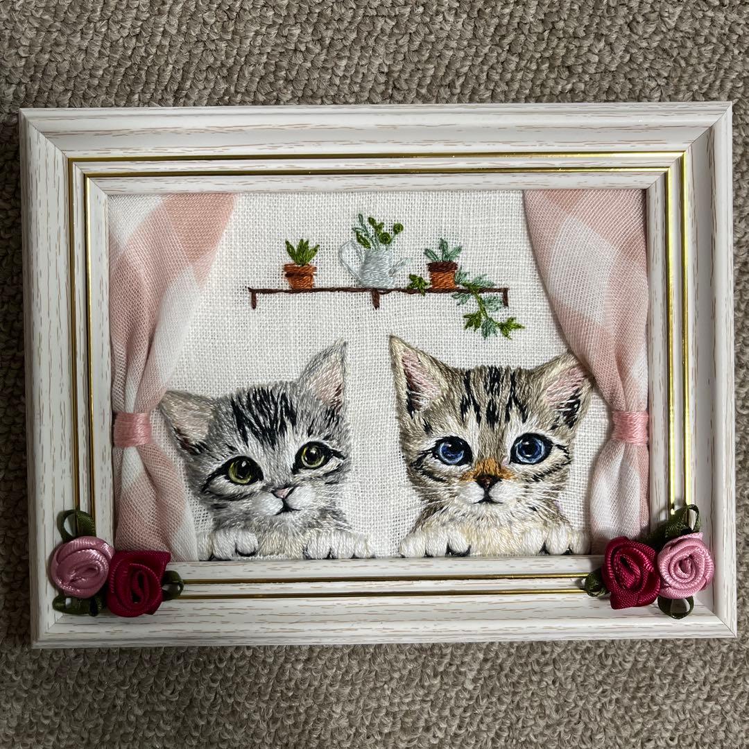 ハンドメイド　刺繍フレーム　刺繍チャーム