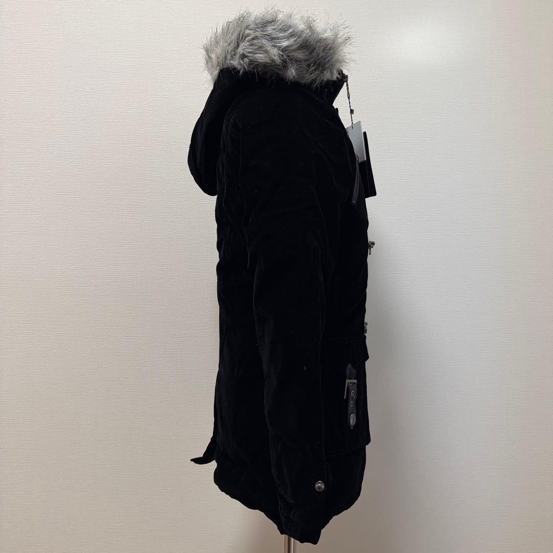 00s Y2K ファイヤーマンジャケット　ベロア　黒　ファー　お兄系　タグ付　M