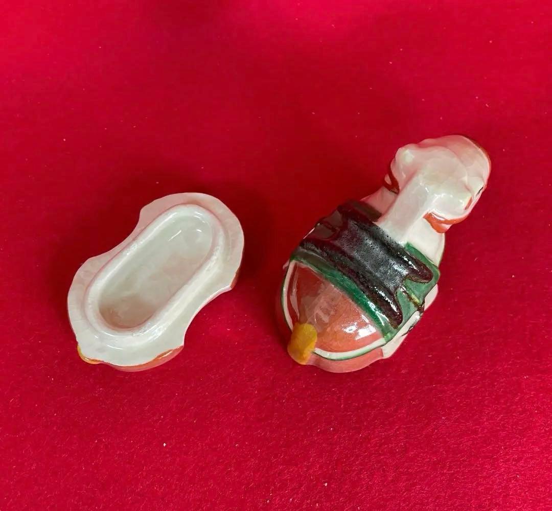 茶道具　陶器の馬の香合　木箱付き