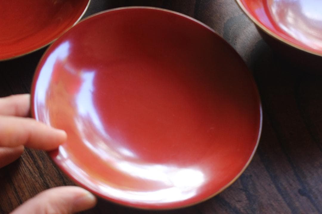 デッドストック！時代金縁朱漆に極上松竹梅沈金の映える大椀2点（検輪島塗雑煮椀