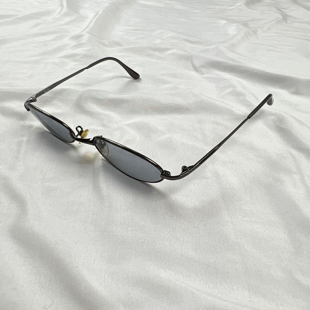 小物 Ray-Ban titanium oval sunglasses blue