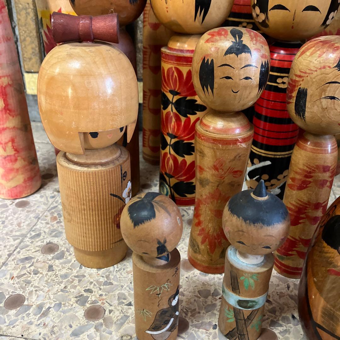 D壁 昭和レトロ こけし 小芥子 21体セット セット売り まとめ売り 木製