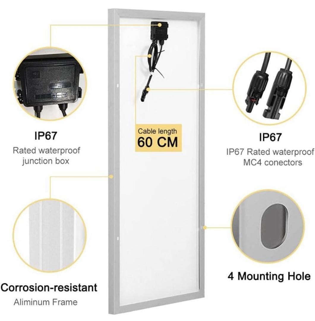 DOKIO 100W ソーラーパネル 12Vバッテリー対応 ソーラー