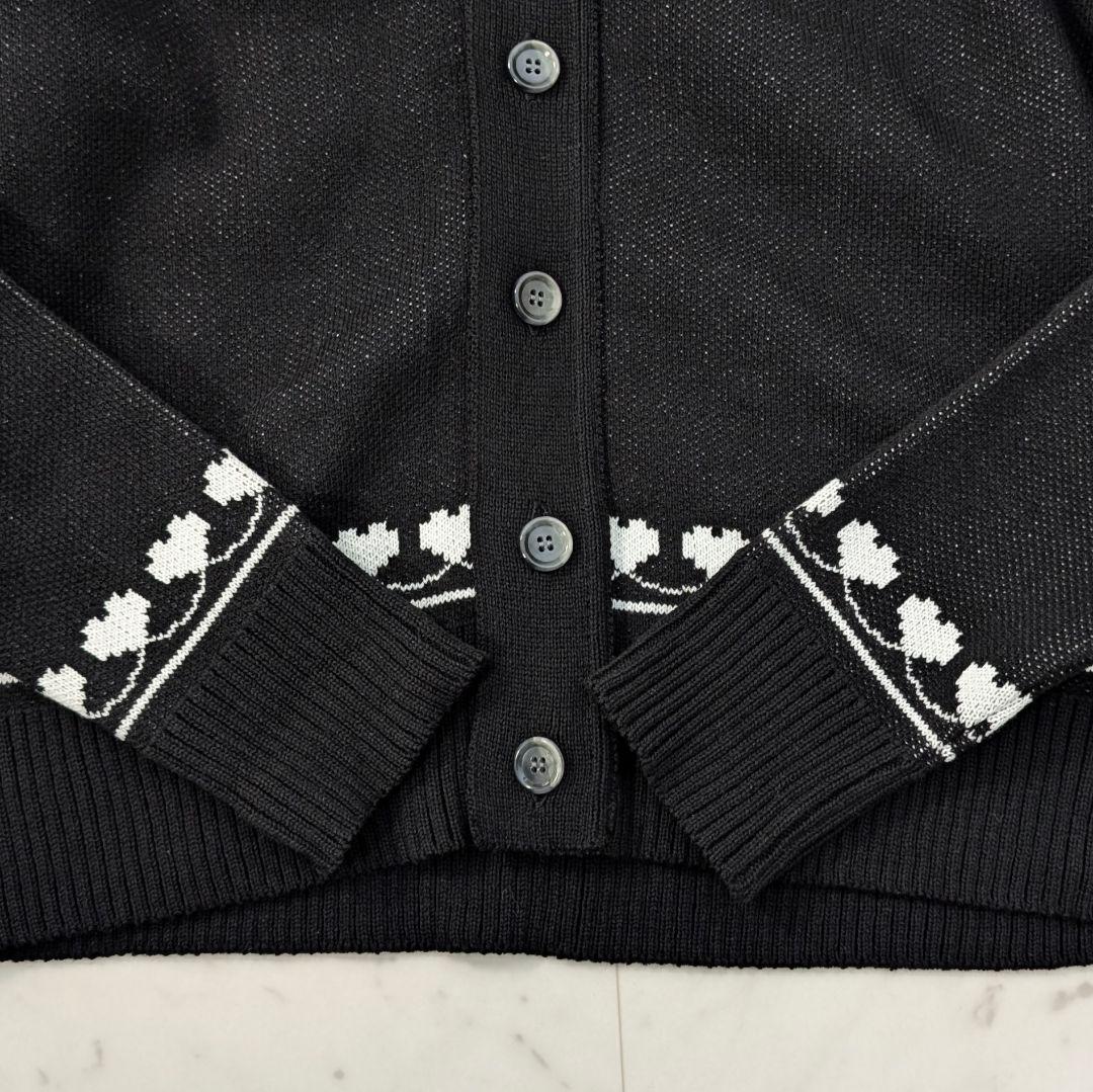 未使用★MYne ミハラヤスヒロ ハートパターンビッグシルエットカーディガン 黒