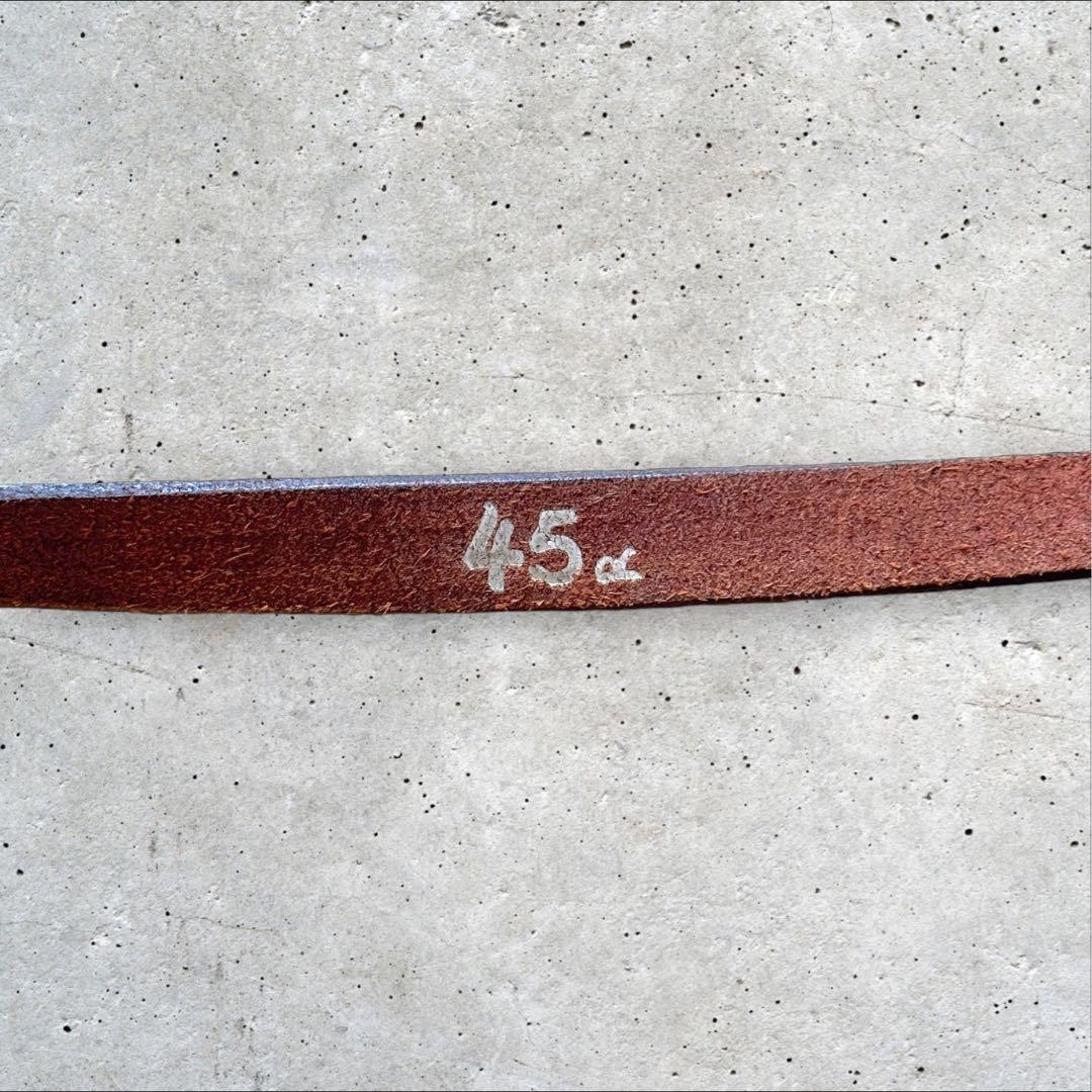 45R フォーティファイブアール レザー ベルト ブラウン ロゴ 金具