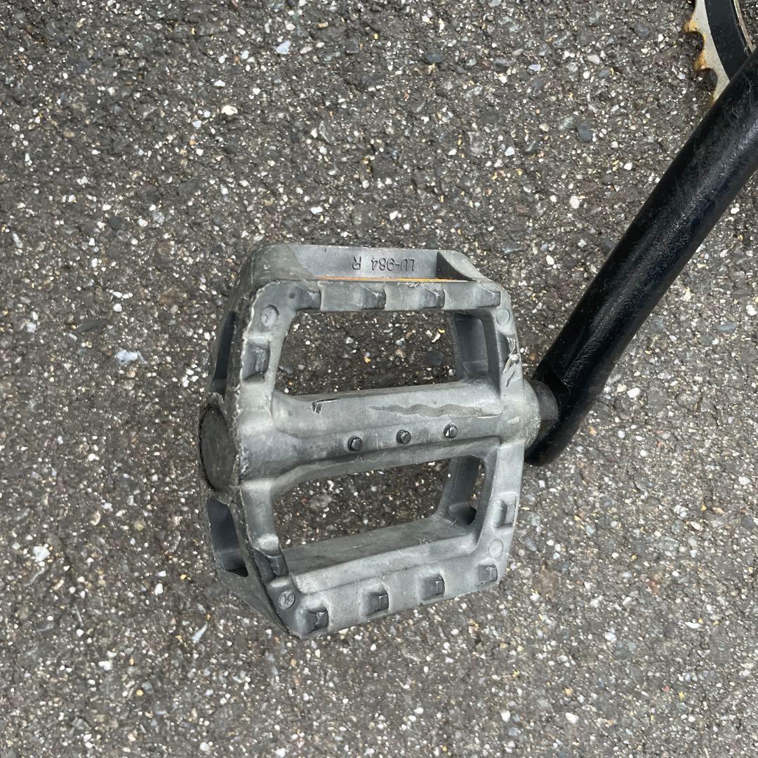 OLD BMX 1ピースクランクセット フラットペダル付き ブラック