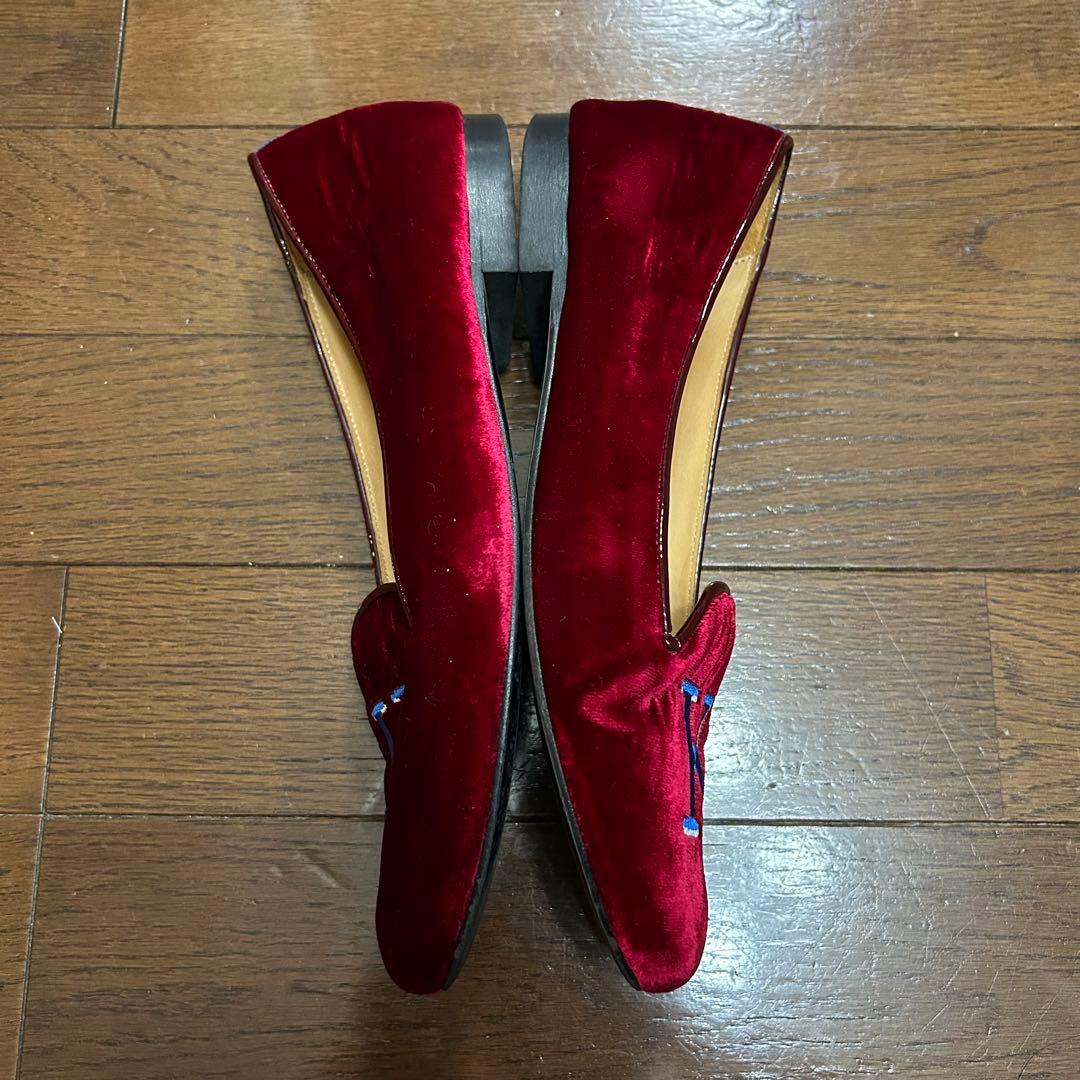 CHIARIN美品 シャテル ベルベット フラットシューズ 刺繍 36.5