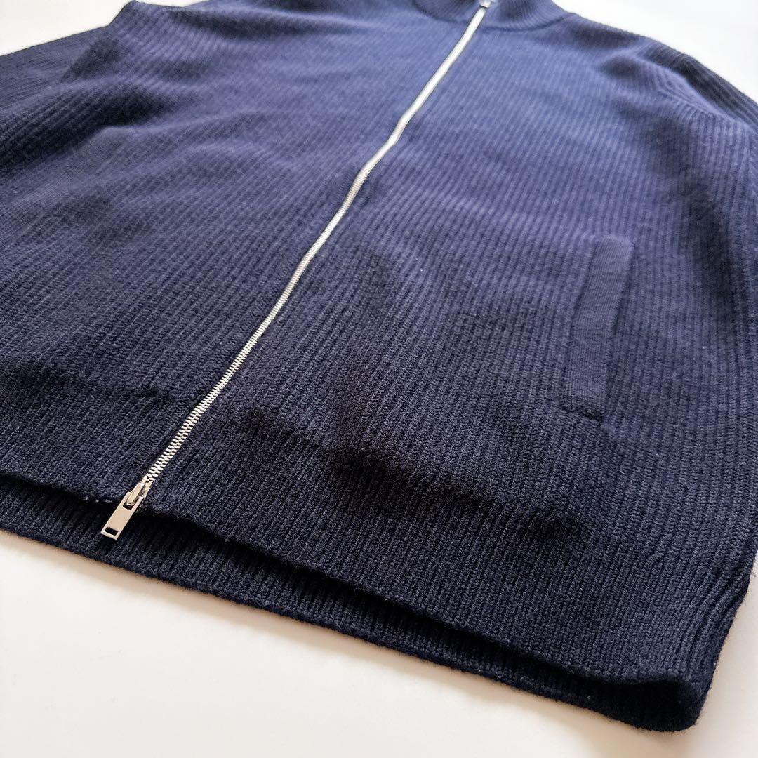 セオリー ドライバーズニット ダブルジップ ウール ハイネック ネイビー M