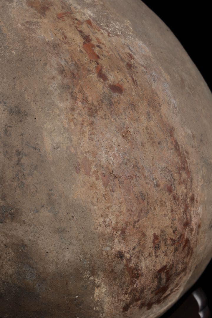 朝鮮美術 須恵器 新羅土器 壺 新羅無細土 出土品 木製台座 箱付 骨董 古美術