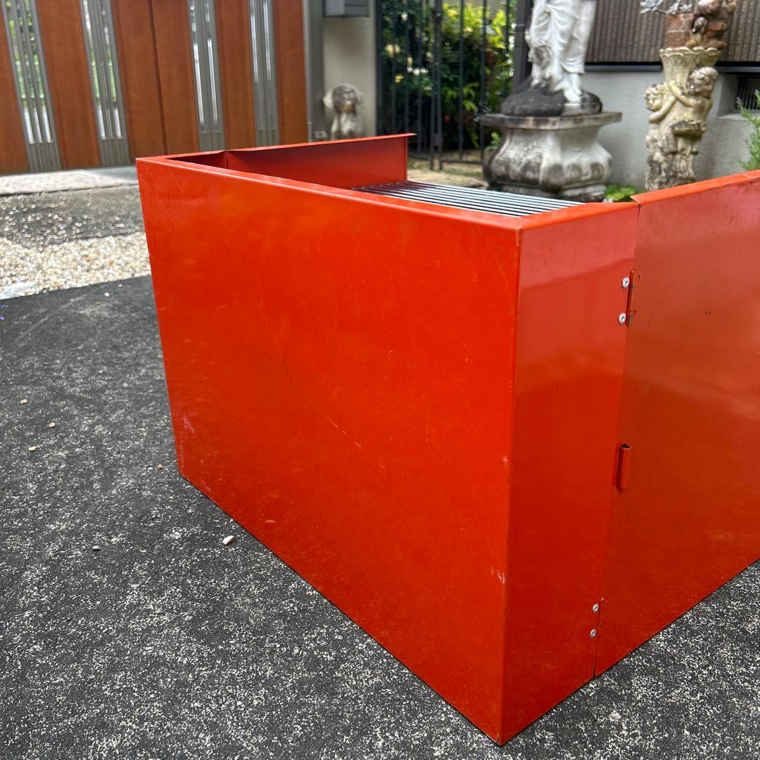 【値下げ】赤いスチール2段式グリル　BBQ バーベキュー