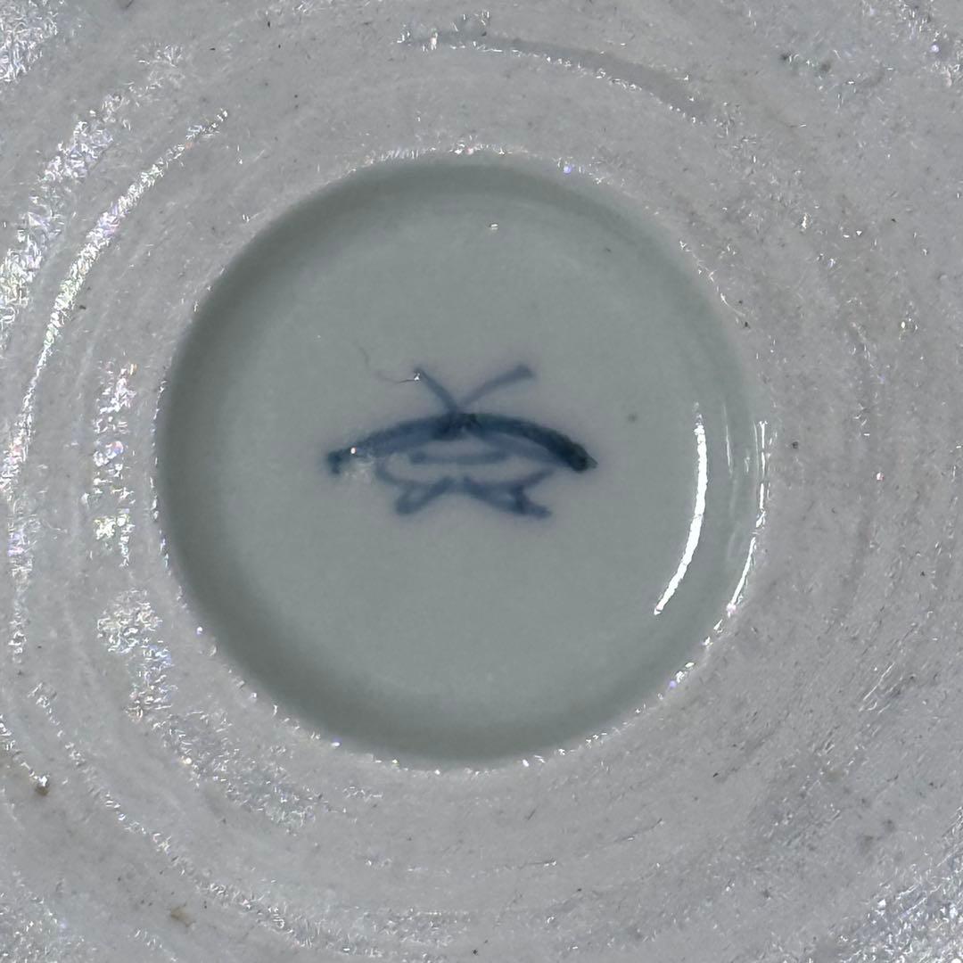 古伊万里　染錦松文様なます皿　10客　ホタルの窯印　江戸期　直径15.3cm