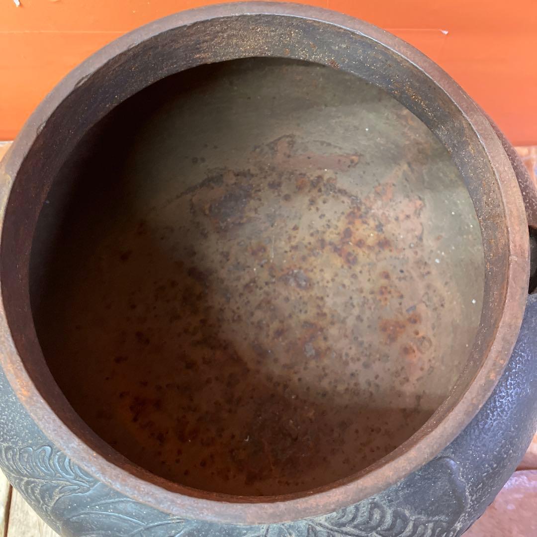 D-4 南部鉄器 利休堂 鉄瓶 鋳物 伝統工芸 桐葉紋 桐紋 茶道具 和食器