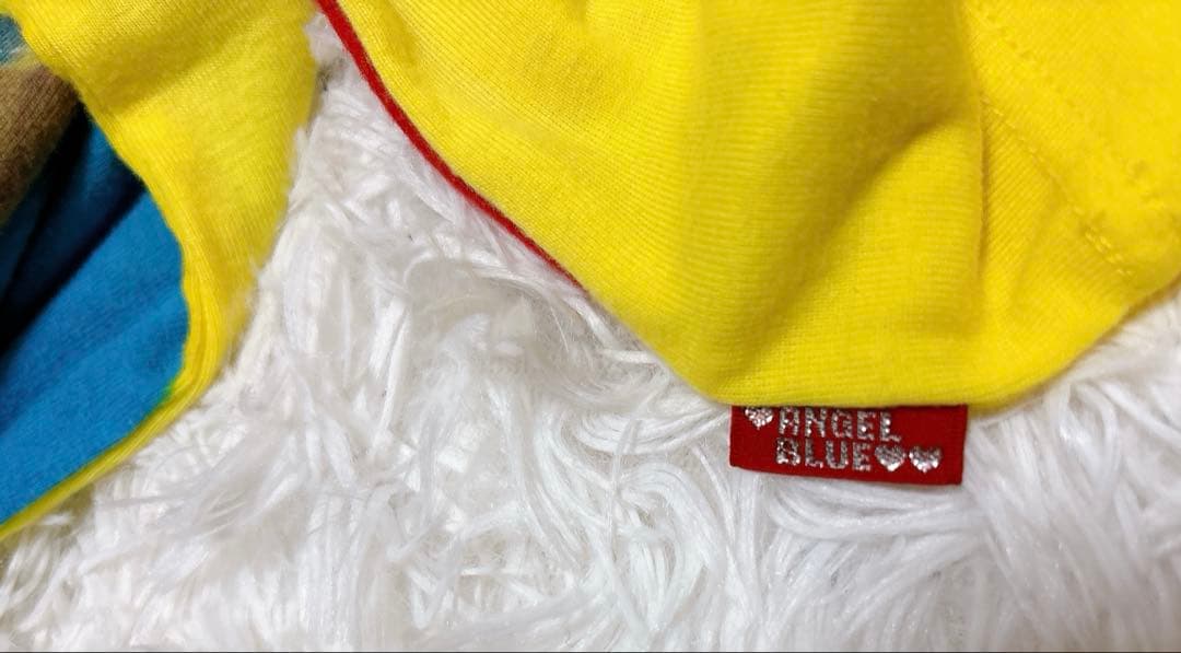 希少 エンジェルブルー平成女児 スパンコール総柄y2k 平成レトロアメカジ00s