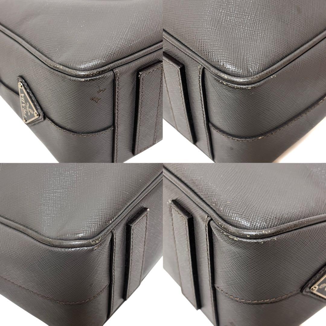 PRADA プラダ ブリーフケース ビジネスバッグ サフィアーノ レザー グレー