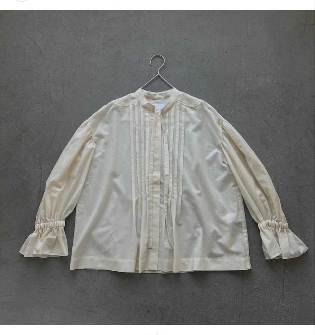 MAGALI コットンシルクリボンタイブラウス