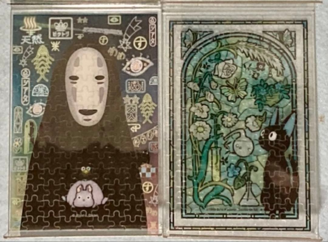 ◆中古美品◆ジブリ／クリアパズル／自立ケース／トトロ・カオナシ等／12種セット