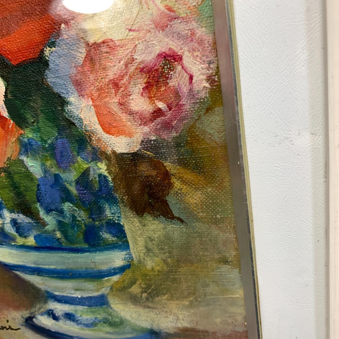 奥谷全弘　肉筆　薔薇　バラ　油絵　額装