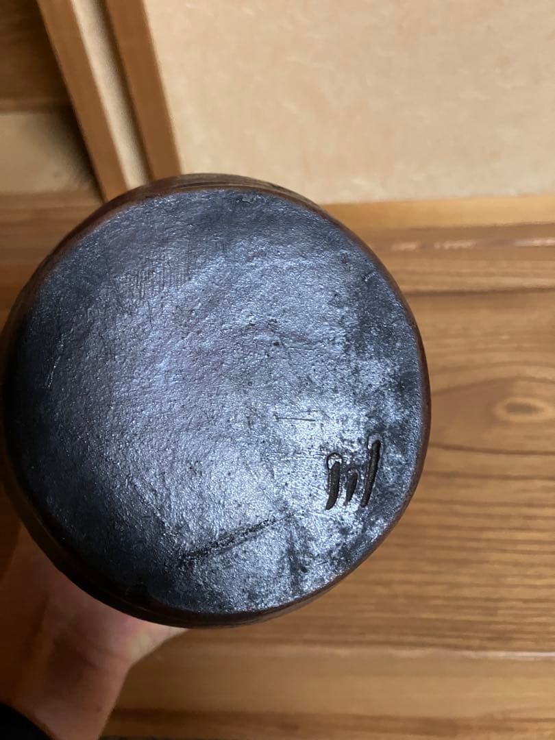 陶器のボトル型花器 ダークブラウン