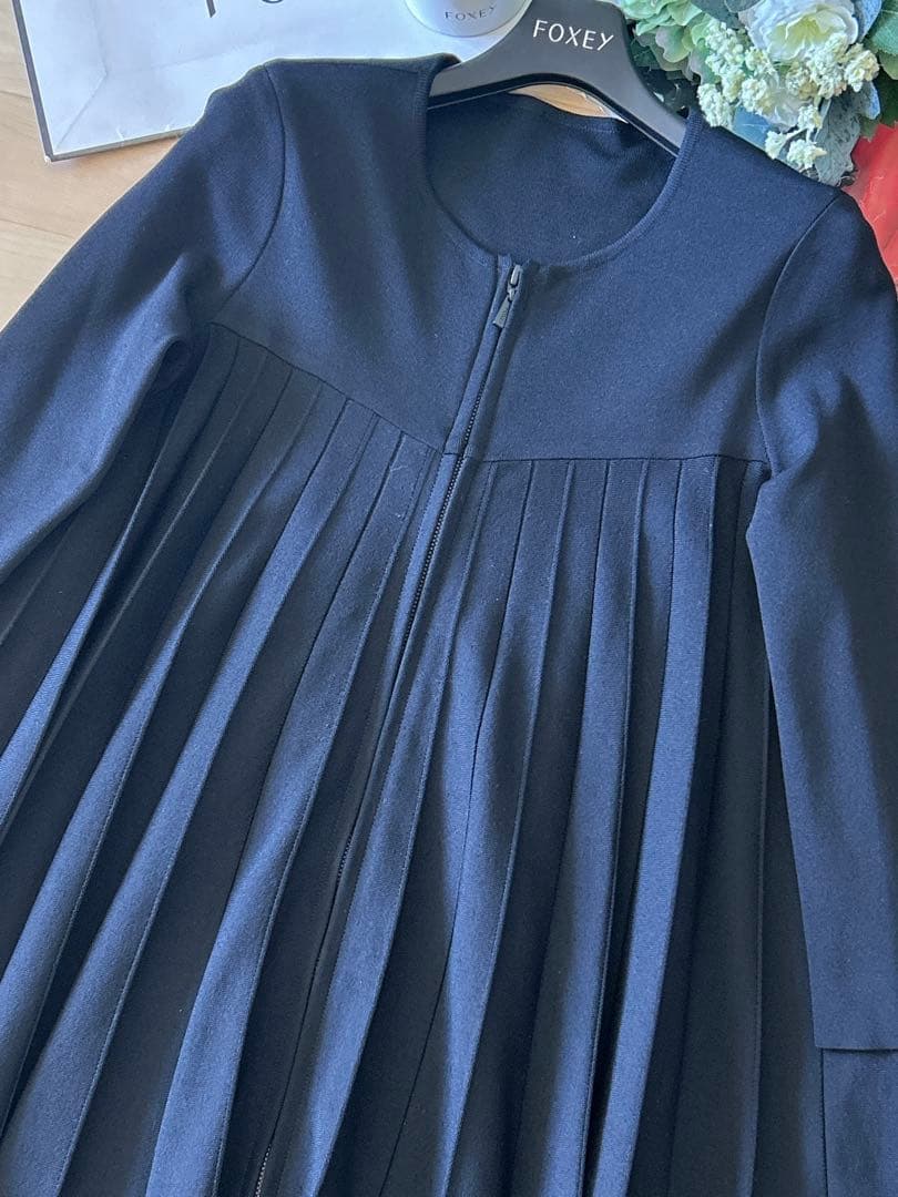 極美品！FOXEYプリーツロングカーディガン 38 Rene FOXEY