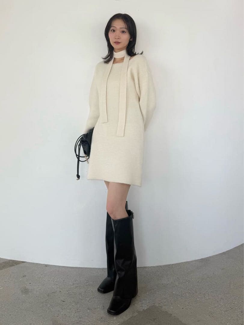 新作新品タグ付き　フレイアイディー♡フォックスウールミニニットワンピース