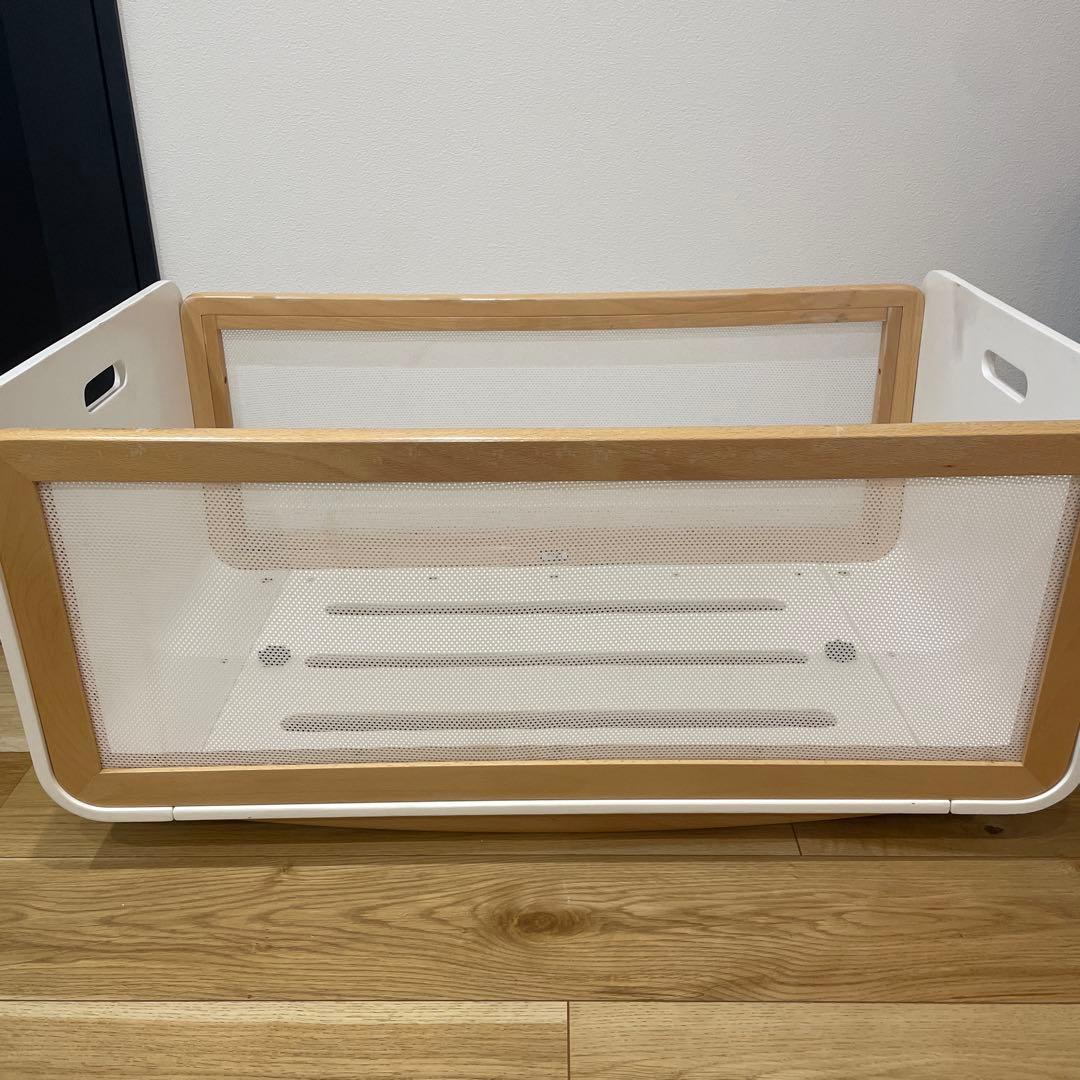 リリワゴン　マットレス付き　木製ベビーベッド キャスター付き