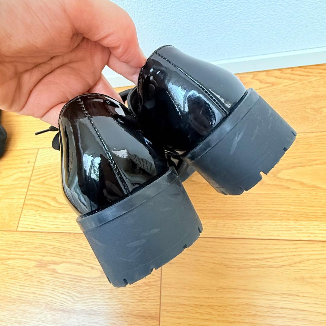 【1回のみ使用】miumiu レースアップシューズ ブラック ローファー