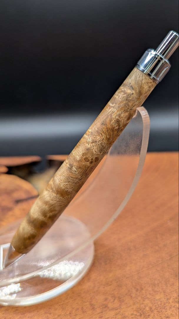 636超極上　マーブルウッド　瘤杢　木軸シャーペン　ボールペン