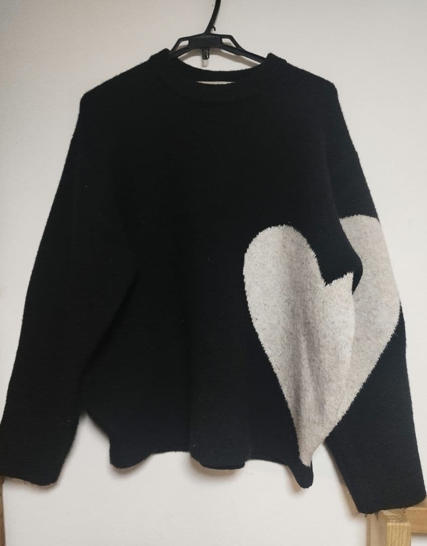 ンニット♡pattern KNIT ハートパターンニット