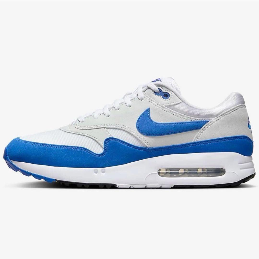 ナイキ ゴルフ 27.5cm エアマックス スパイク シューズ 靴 白 青