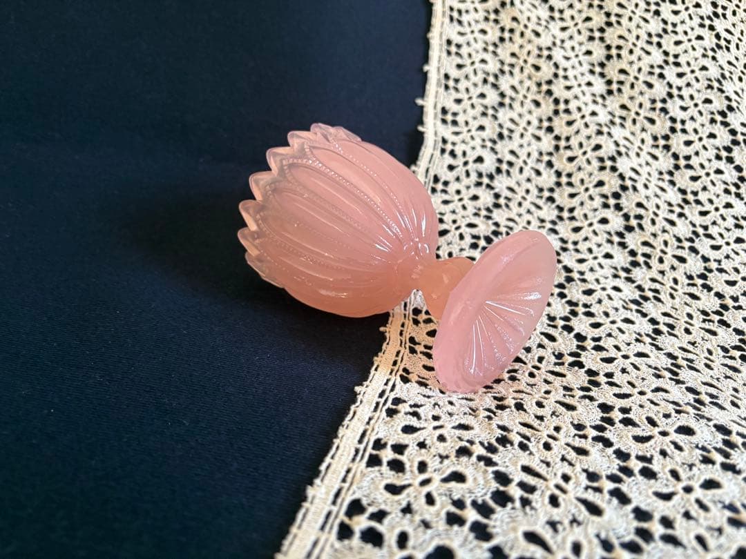 オパリン フラワーベース プレスガラス フランス アンティーク